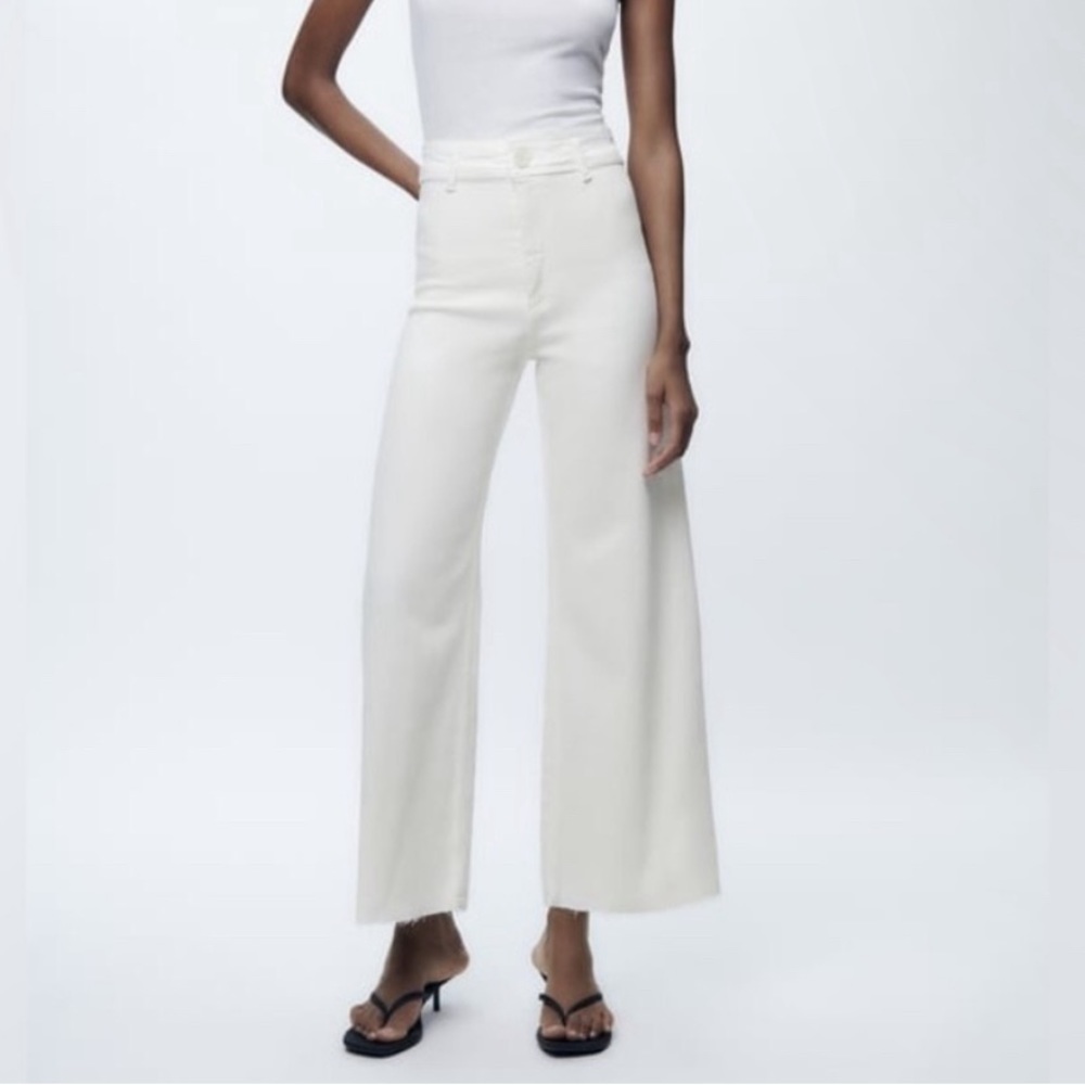 Zara Marine Wide Leg High Waisted Jeans